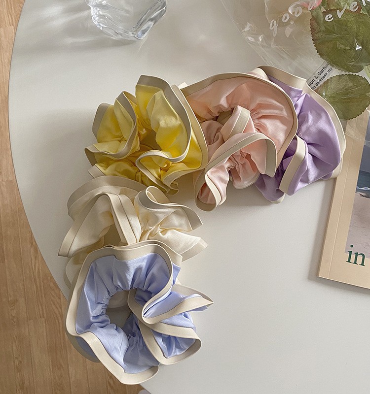 Coleteros grandes Satain de doble tela de seda satinada de estilo coreano, accesorios para el cabello para mujeres, bandas elásticas de alta gama para niñas