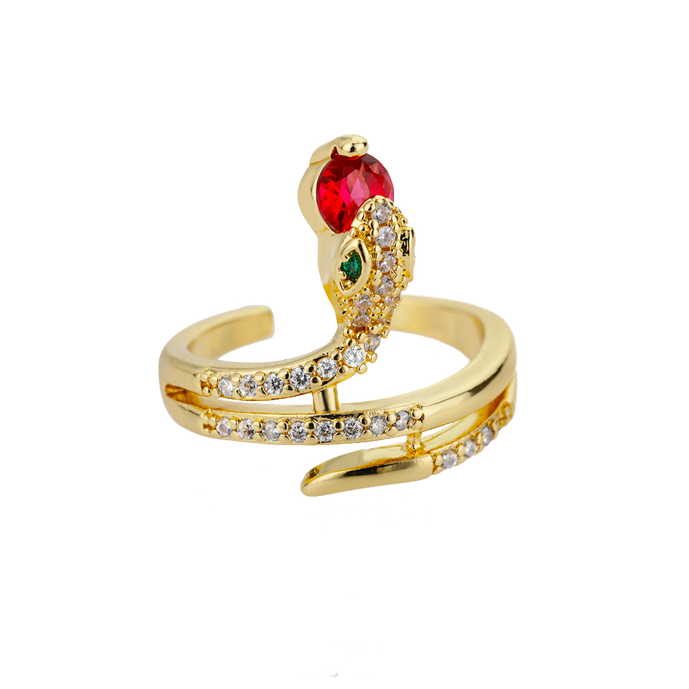 Schlangenringe für damen und mädchen, verstellbare fingerringe mit zirkonia, goldringe, eheringe, paarringe, schmuck, anillos mujer: Jz2819-3