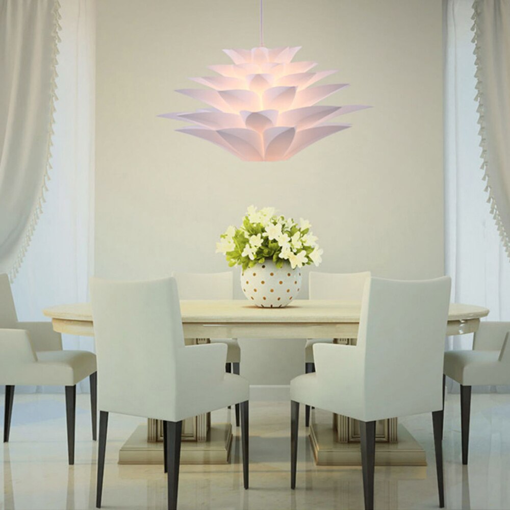 Lampe suspendue Puzzle E27, Kit d'abat-jour en forme de fleur de Lotus à monter soi-même, plafonnier ou lampadaire
