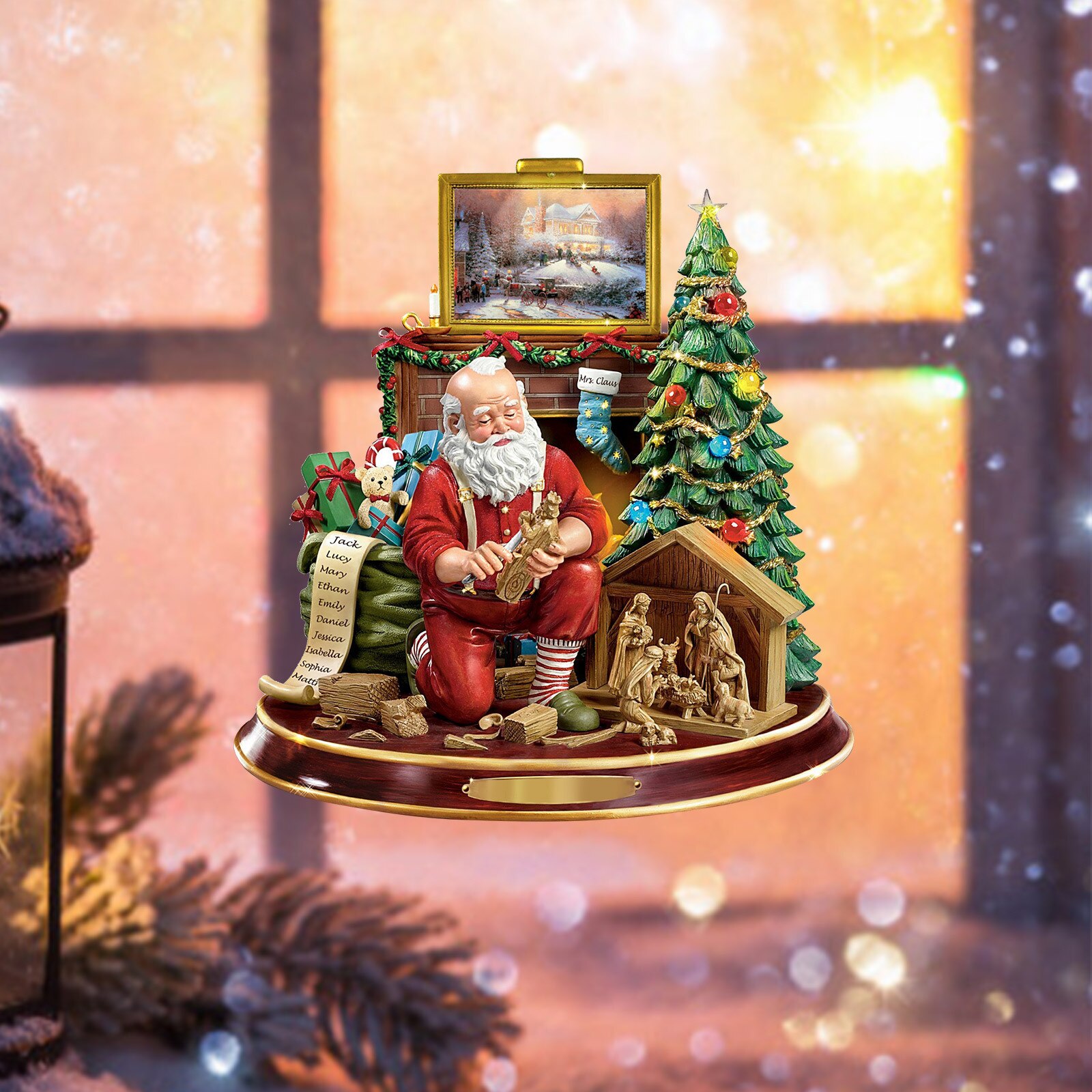 Christmas Village Wreath Decorations Paste Window Paste Stickers Party Year Window Decoration Новогодние Украшения: N