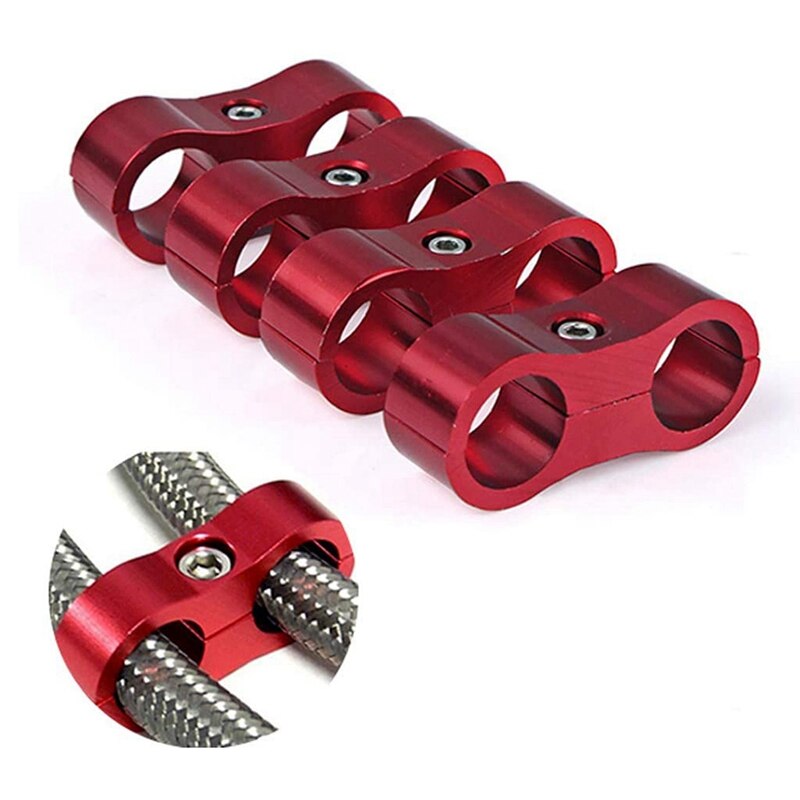 AN10 Double-Hole Oil Pipeline Clamp, Hose Separator Clamp, Install Split Hose Joint Adapter