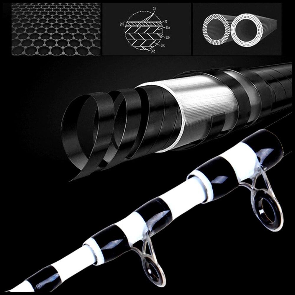 GHOTDA Fishing 2.1//2.4/2.7/3.0/3.6M fishing rod tough carbon fiber telescopic travel sea boat rock fishing rod