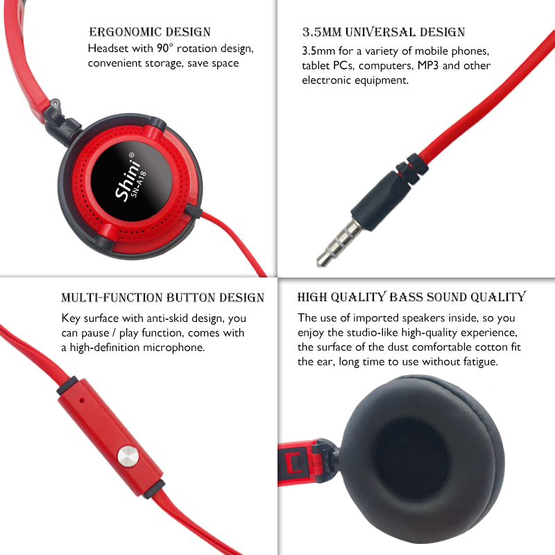 Headphones with Mic Earphones 3.5mm AUX Foldable Portable Gaming Headset For Phones MP4 Computer PC Music fone de ouvido