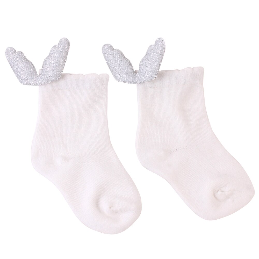 Baby Santa Socks Kids' Cute Angel Socks Soft Cotton Blends Casual Crew Sock with Wings: White / 1 to 2T