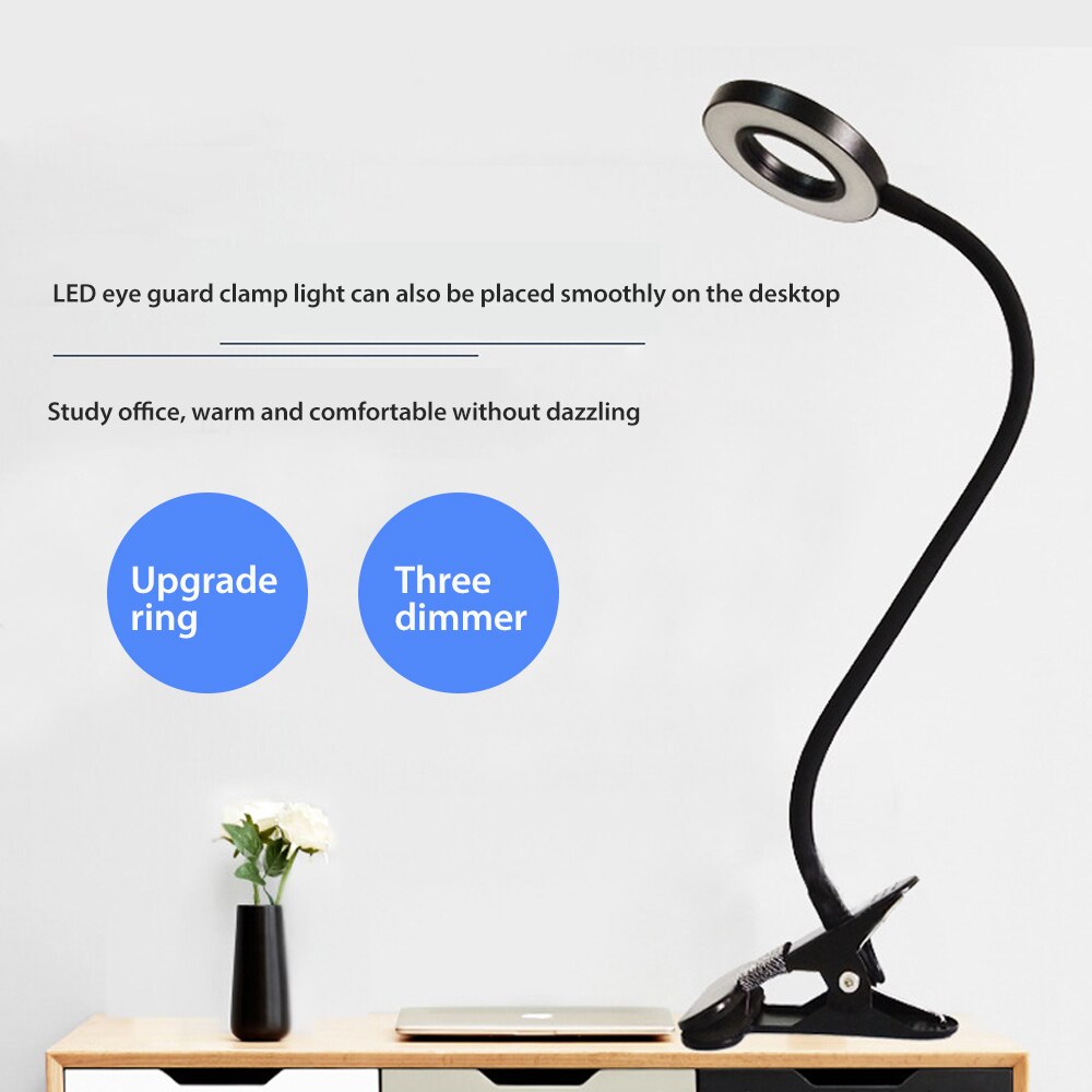 Table Lamp Led Desk Lamp Touch Clip Study Lamps Magnifier Gooseneck Desktop usb Table Light For Study Room Bedroom Travel