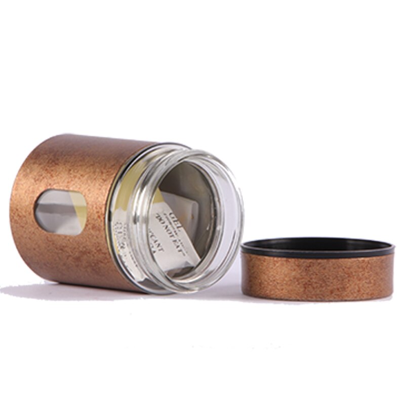 Xin jia yi verpakking thee glazen container plastic schroefdeksel met helder venster lege koffie gedroogd fruit trouwdozen