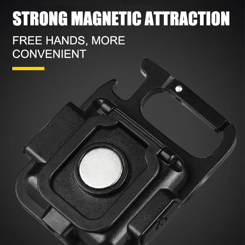 Mini LED Taschenlampe Schlüsselbund Multifunktionale Tragbare COB Camping Lampen USB Lade Arbeit Lichter Outdoor Tasche Lampe Mit Magnet