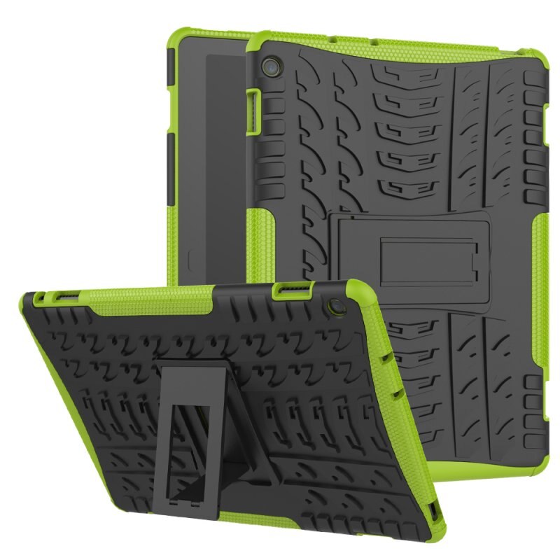 Etui til huawei mediapad  m3 lite 10 10.1 bah -w09 bah -al00 bah -l09 cover 2 in 1 hybrid robust holdbar silicium coque funda: Grøn
