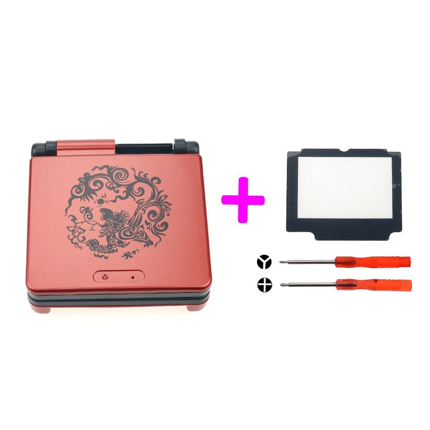 YuXi-carcasa de repuesto para Nintendo Game Boy Advance SP, conjunto completo de carcasa, cubierta con herramientas de lente de pantalla, para GBA SP: L