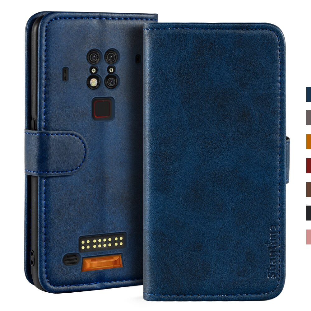 Case For Oukitel WP7 Case Magnetic Wallet Leather Cover For Oukitel WP7 Stand Coque Phone Cases: Blue