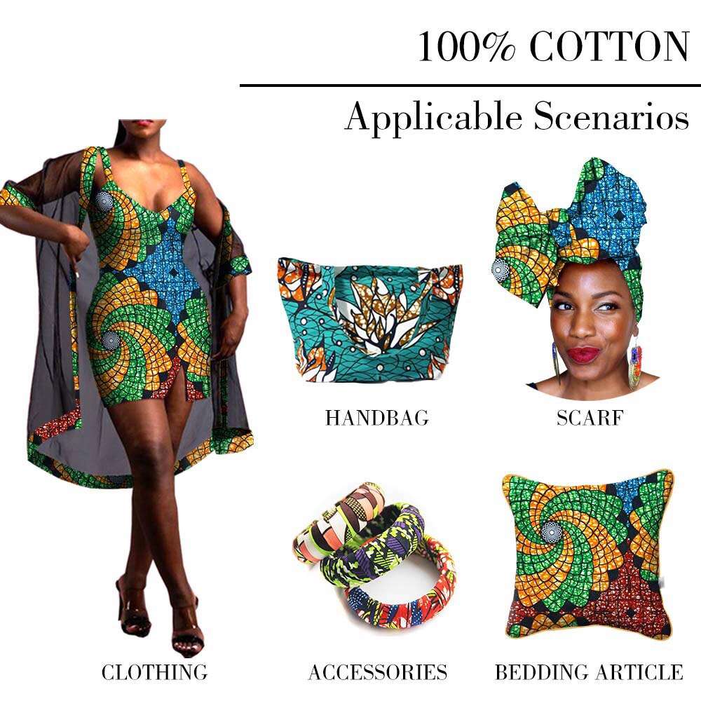 For Hand-Make Africa Style Ankara Print Fabric Cotton Comfortable Breathable Material