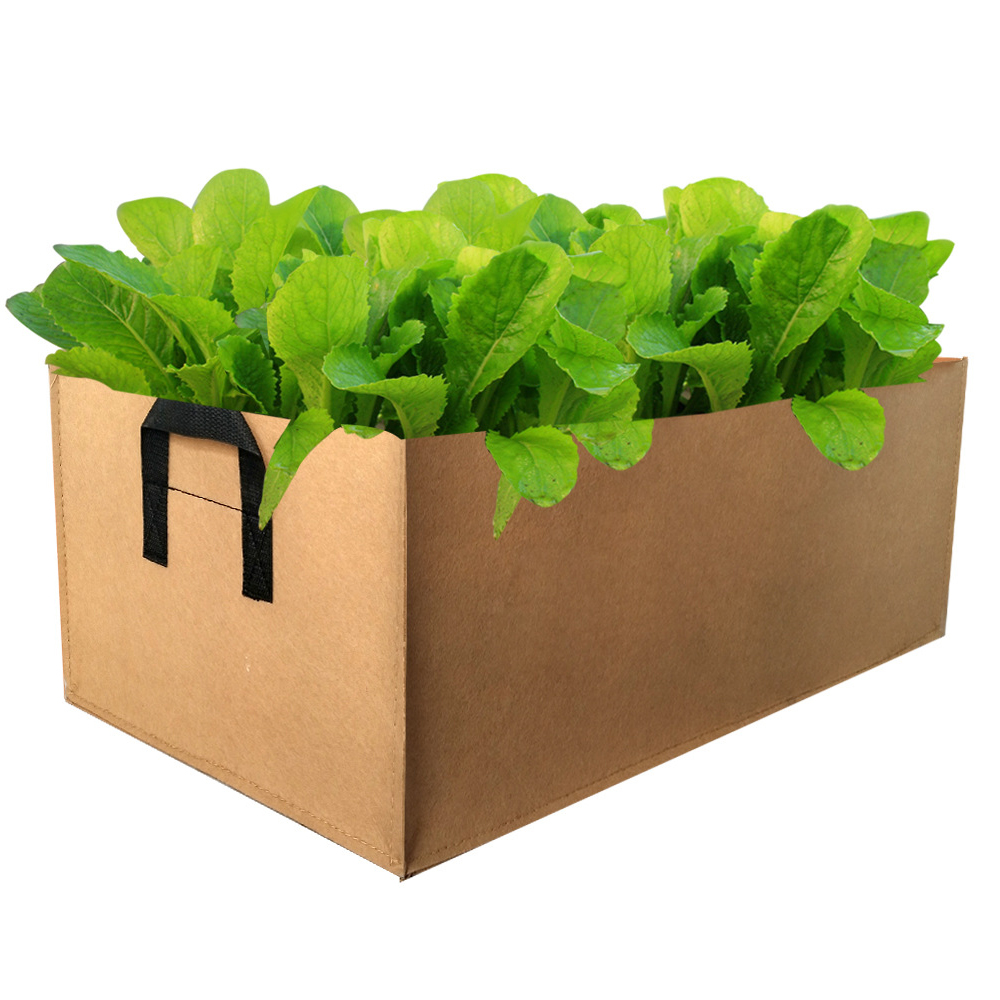 Muciakie 1pc firkantet stof voksepose potteposer haveplantepose grøntsags plantepose plantepotte med håndtag til planter