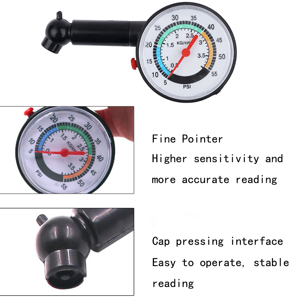 Car Tyre Tire Pressure Gauge For Car Auto Motorcycle Truck Bike Dial Meter Vehicle Tester Pressure Tyre Measurement Tool