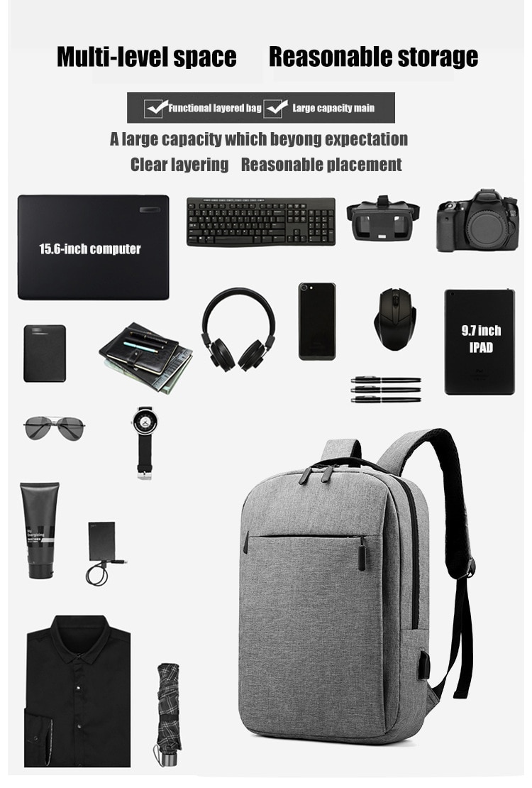 Men's Backpacks 15.6 Inch Laptop Backpacks USB Charging Large Capacity School Backpack Travel Daypacks Mochila Shoulder Bags