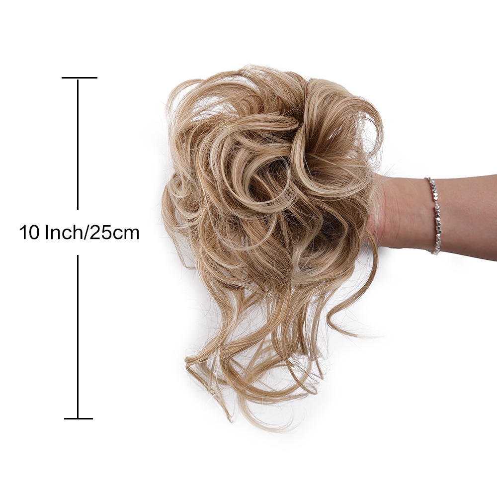Rommelige Knot Haar Stuk Warrig Updo H Air Extensions Met Elastische Haarbanden Krullend Haar Knot Scrunchie Voor Vrouwen Meisjes
