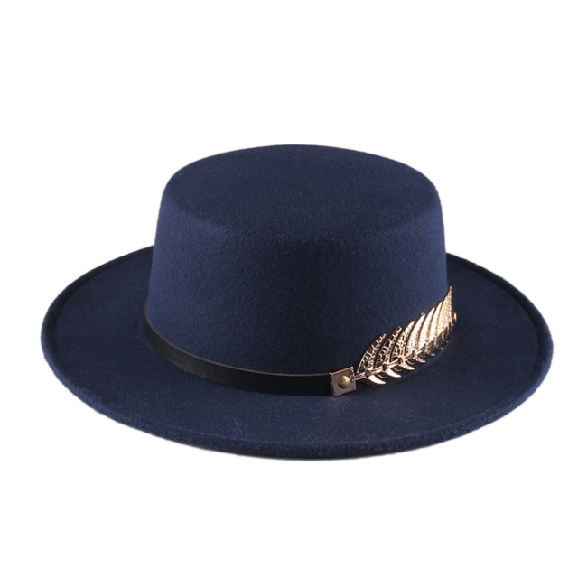 Retro Vilten Hoeden Zwart Voor Vrouwen Met Brede Rand Riem Kerk Mannen Jazz Godfather Fedora Hoed Versierd Dames Schipper hoed Platte: 4