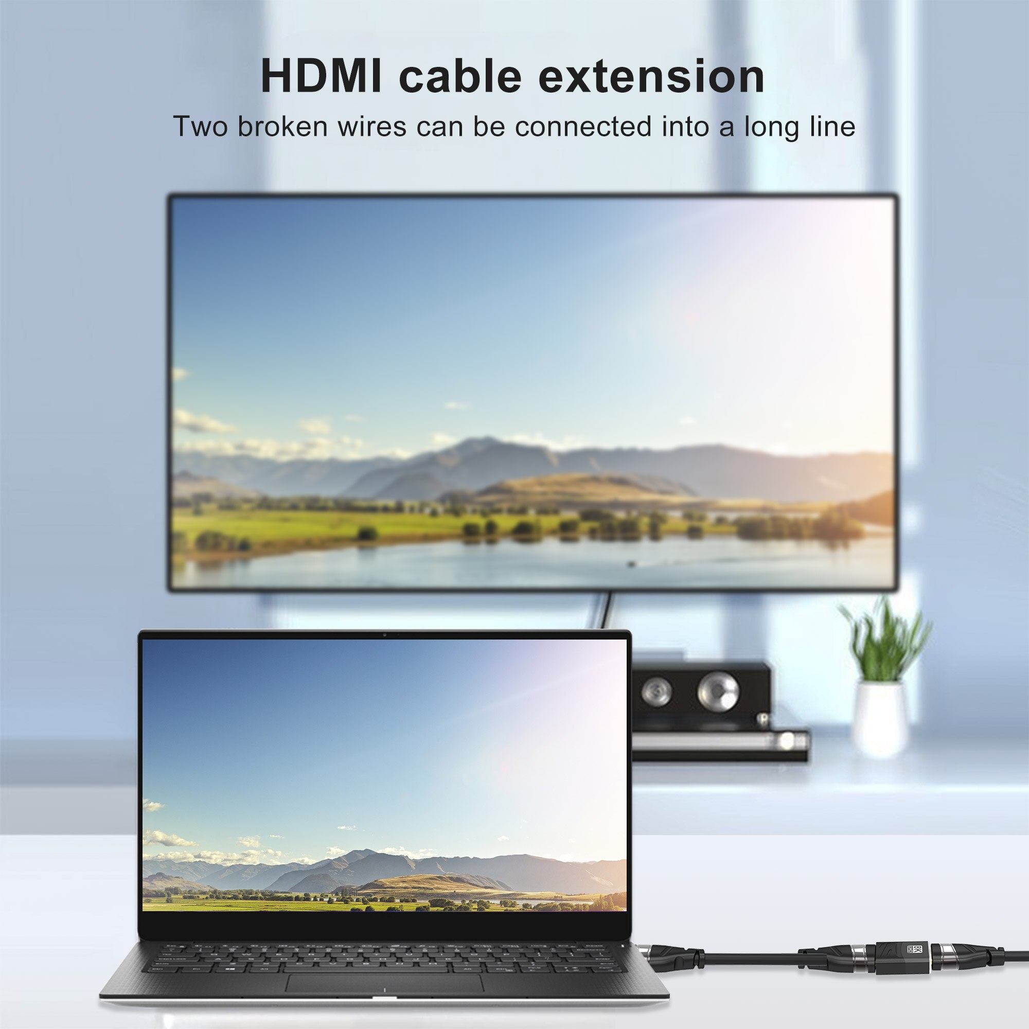 HDMI Extender 8K@60Hz 4K@120Hz HDMI 2.1 Connector Cable Extension Adapter Coupler for PS4/3 TV Switch HDMI Extender