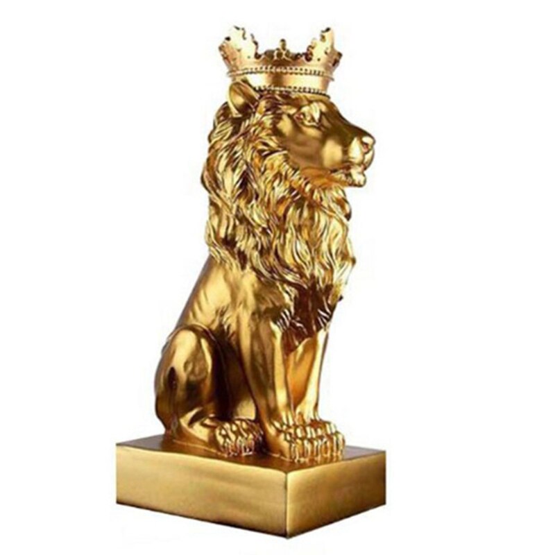 Krona lejon staty hemmakontor bar lejon tro harts skulptur modell hantverk prydnad djur abstrakt konst dekoration: Default Title