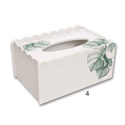 Cfen a'sgrøn plante hjem køkken pvc-træ tissuekasse diy solid serviet holder kasse fjernbetjening container tissuekasse 1pc: 4