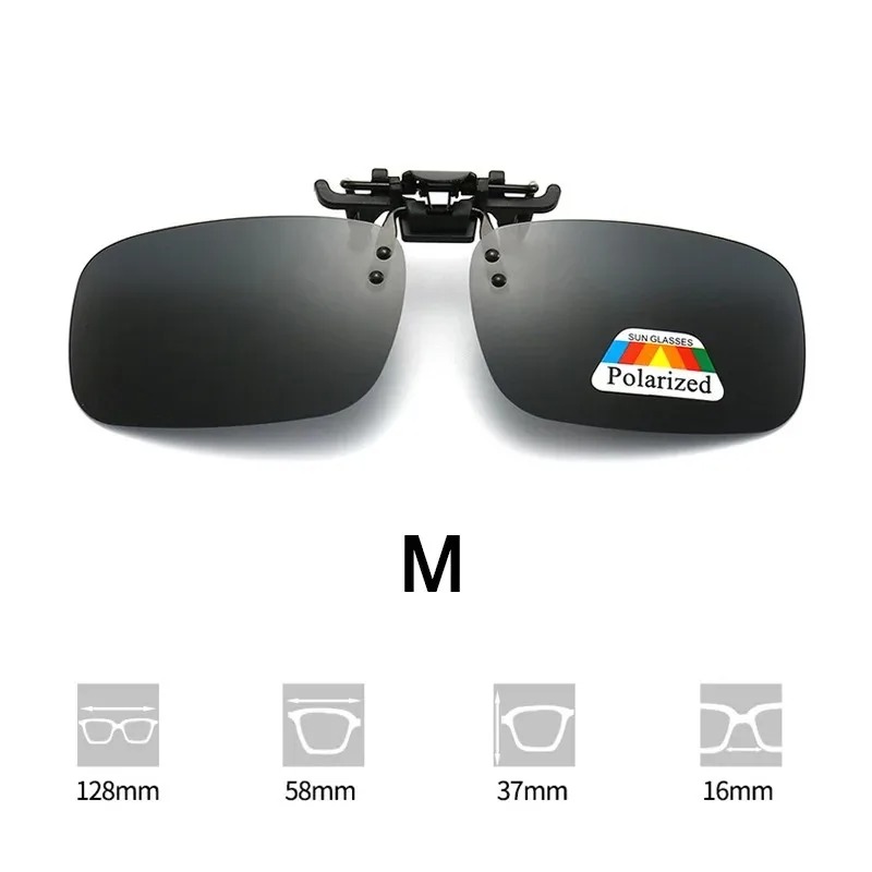 Polarized Clip Sunglasses Myopia Glasses Clip Driver Fishing Night Vision Myopia Clipon Sun Shading Eyeglasses: SKY BLUE