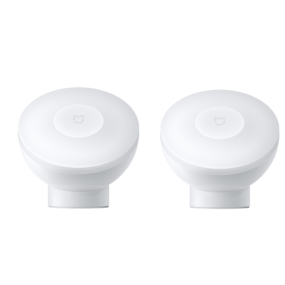 Original Xiaomi Mijia Led luz nocturna de inducción 2 lámpara brillo ajustable Sensor de cuerpo humano inteligente infrarrojo con Base magnética: Negro