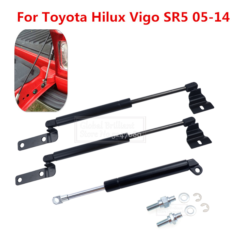 Front Bonnet &amp; Tailgate Gas Lift Support Struts Bars For Toyota Hilux Vigo SR5 2005 2006 2007