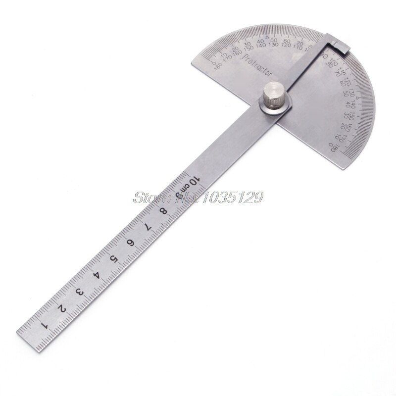 Stainless Steel Round Head 180 degree Protractor Angle Finder Rotary Measuring Ruler Machinist Tool Craftsman Digital Ruler