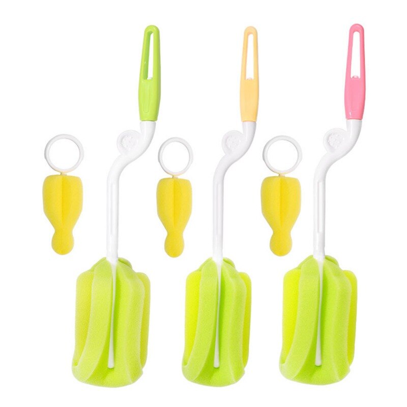 Baby Bottle Sponge Brush Brush Glass Milk Plastic Newborn Feeding Nipple Straw Mother Products Kids Fedding Accessories