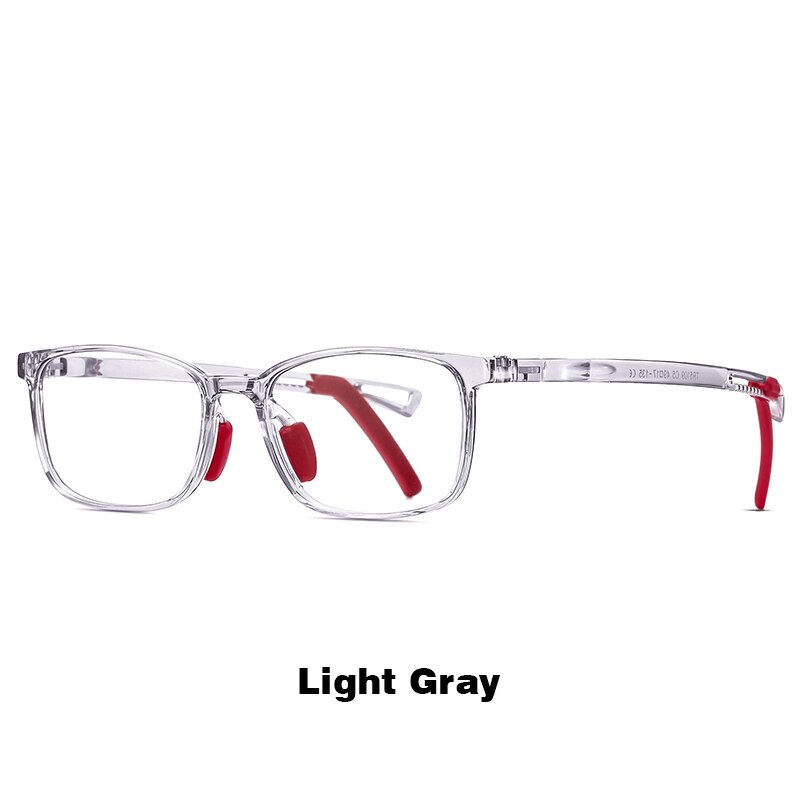 Trendy Optical Transparent Glasses For Boys Blue Light Blocking TR90 Square Frame Computer Glasses Children eyeglasses: light gray