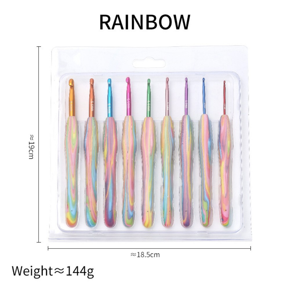 9PCS Crochet Hooks Set MultiColor Ergonomic Crochet Hooks Crochet Lovers: Dark Green