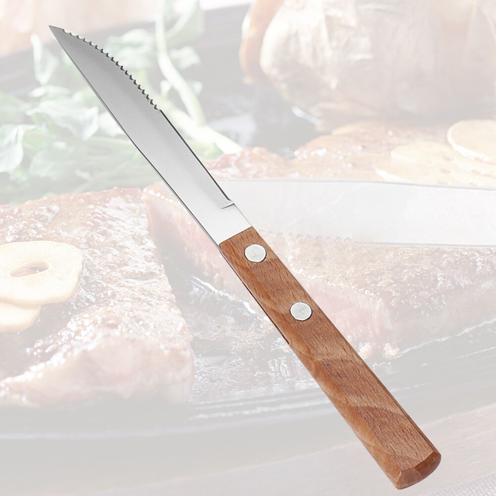 Hem kök middag trähandtag daglig camping restaurang biff kutter bar fest grill servis western rostfritt stål