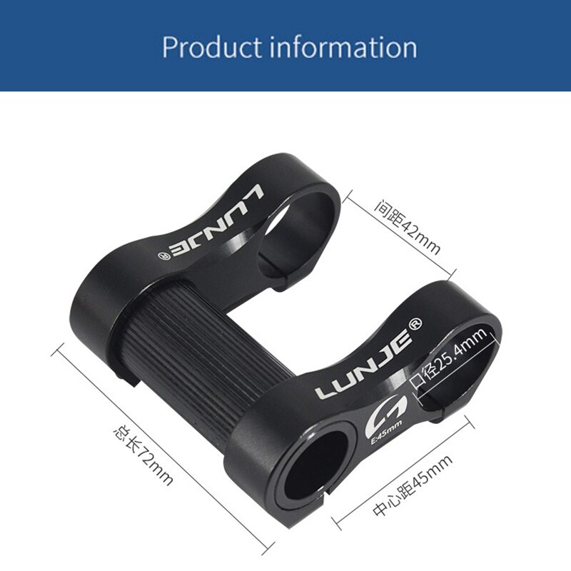 LUNJE Folding Bike Double Stem Adjustable Double Stem Bike Stem Bicycle Handlebar Stem Extender