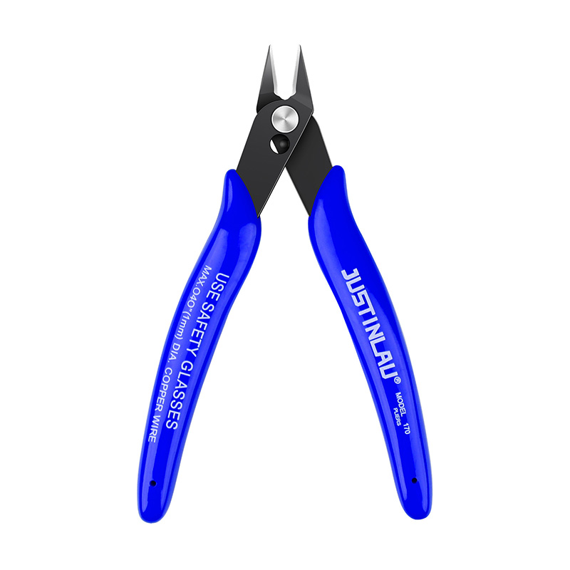 Alicates universales, herramienta multifuncional, cortadores de cables eléctricos, tijeras laterales de corte, pinzas de acero al carbono al ras, herramientas manuales, 1 ud.: Azul oscuro