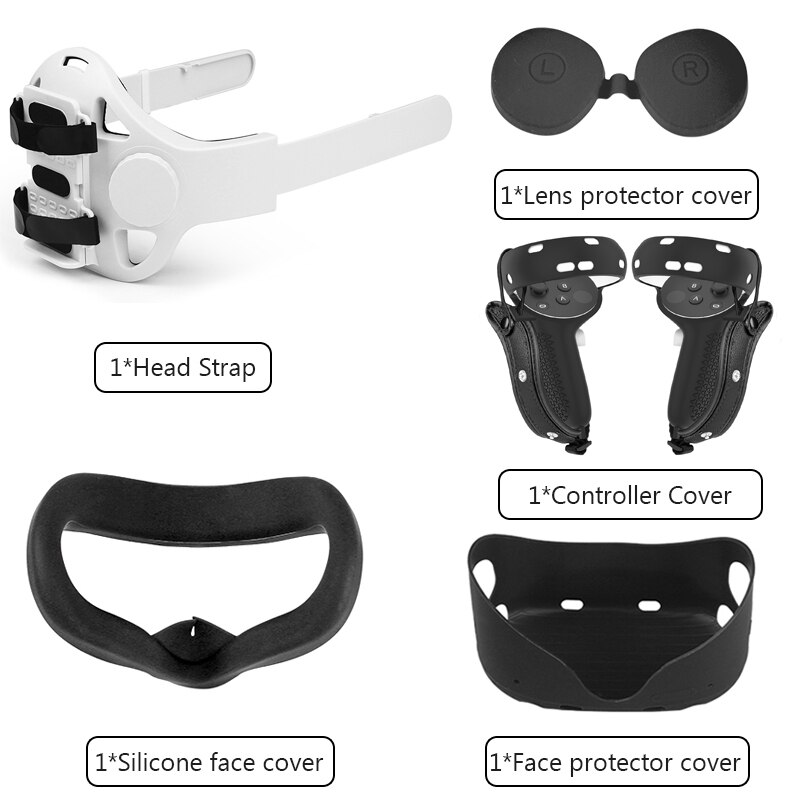 Adjustable Head Strap For Oculus Quest 2 Halo Strap With PowerBank Fixing Bracket Holder Headband For Oculus Quest2 Accessories: set 5