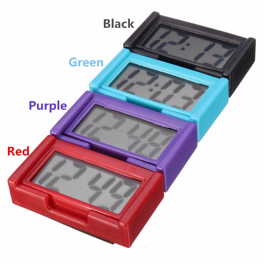 LCD Screen Digital Car Dashboard Clock Desk Time Adsorption Bracket Home Office