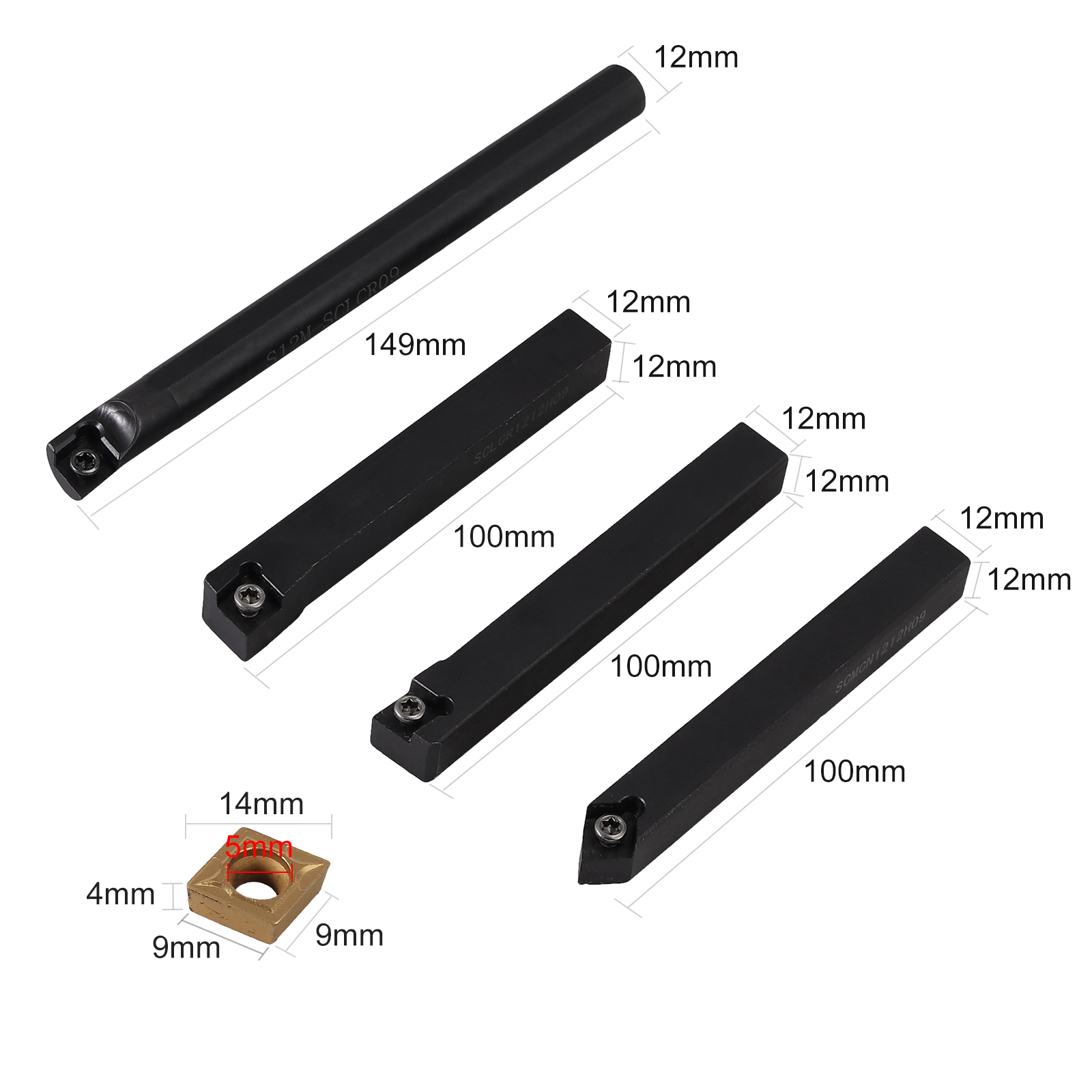 Sourcing Map Spannen Reibahle 12mm H7 - Hartmetall Spitze Für Drehmaschine