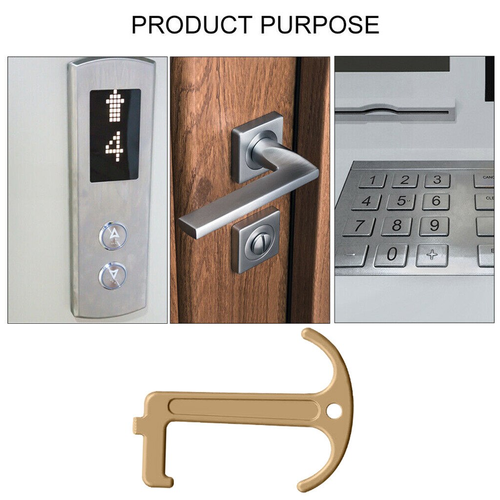Elevator Button Contactless Tool The Safe And Easy Way Avoide Germs-Contactless No-Touch Protect Safety Isolation Brass Key #W