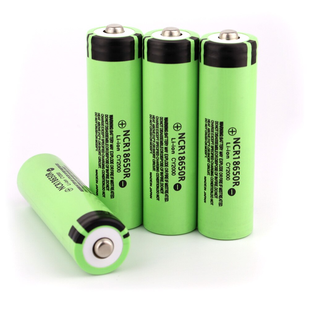 Batería recargable de litio para linterna NCR18650R, 100% V, 3,7 mAh, 2000 Original, botón superior, novedad 18650