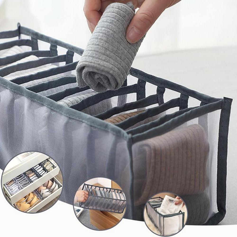 6/7/11 Foldable Storage Box Wardrobe Drawer Organize Collapsible Underwear Storage Box Compartment Storage Box Household Storage