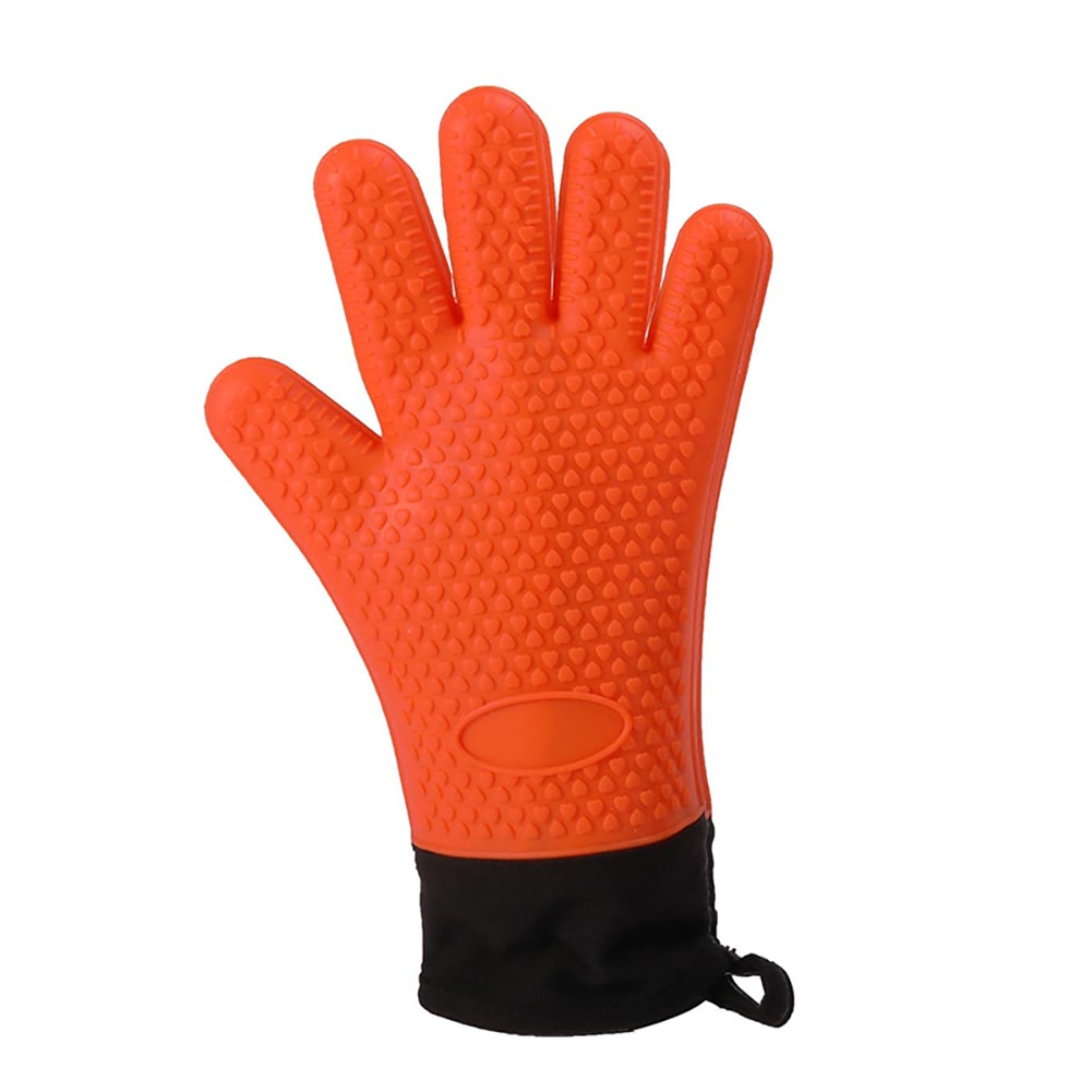 Juego de guantes de silicona para cocinar, resistentes al calor, guantes para cocinar a la parrilla, resistentes al agua, antideslizantes: Default Title