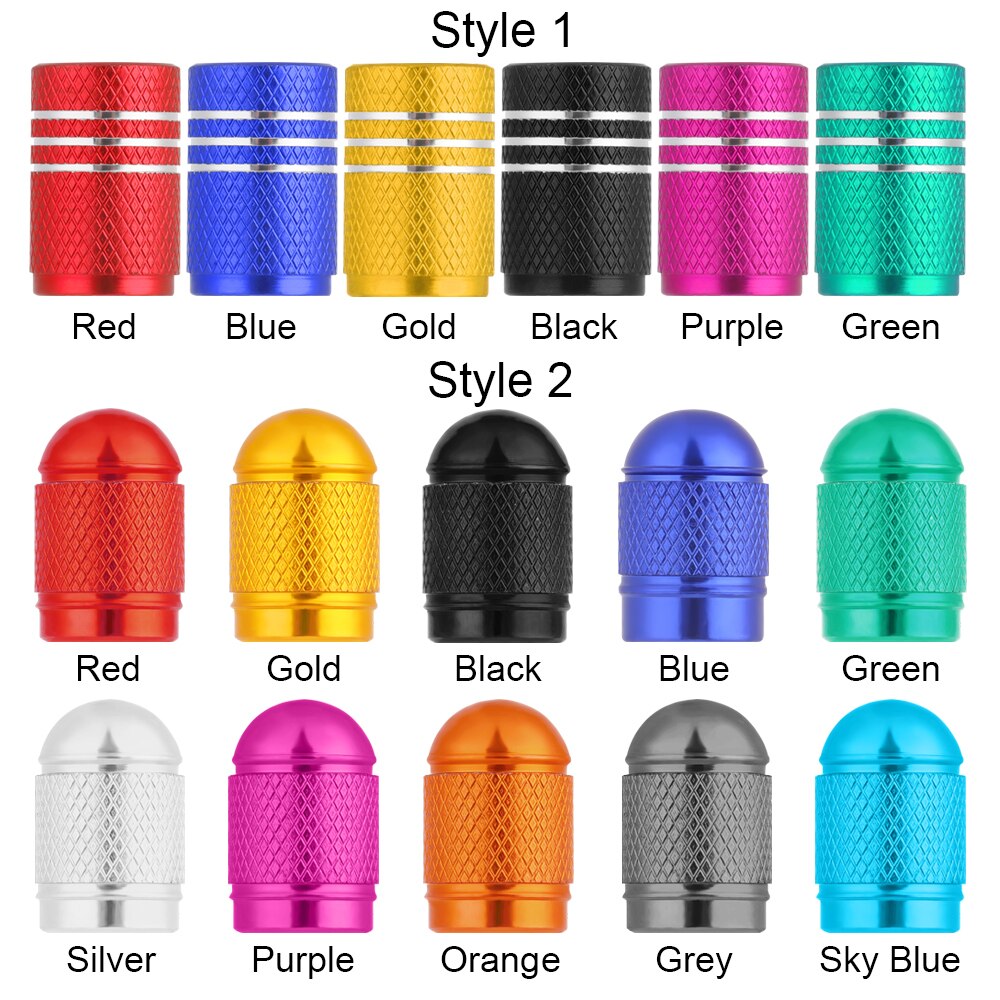 5PCS Bike Valve Caps Aluminum Alloy Schrader Valve Caps Motorcycles Trucks Cars Bikes Tire Valve Stem Covers Bicycle Accessories