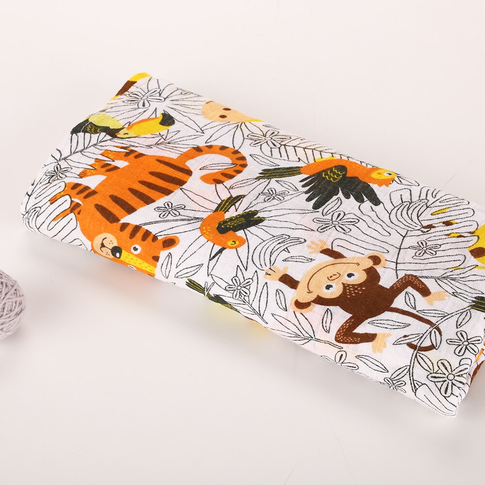 Elinfantil 100% musselina algodão swaddle bebê andando cobertor cobertura toalha de banho cobertor de ar condicionado cobertor 120 × 120cm
