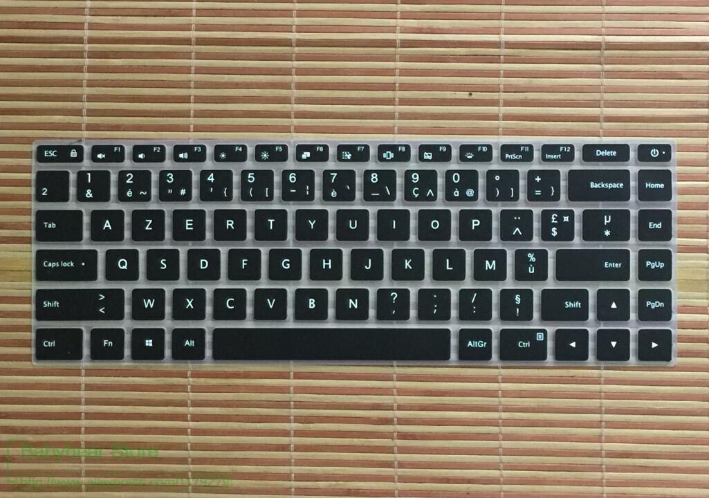 Powforward Franse clavier azerty Silicone Laptop Keyboard Cover Voor Xiao mi mi notebook pro 15 15.6 skin protector Film Francaise: black