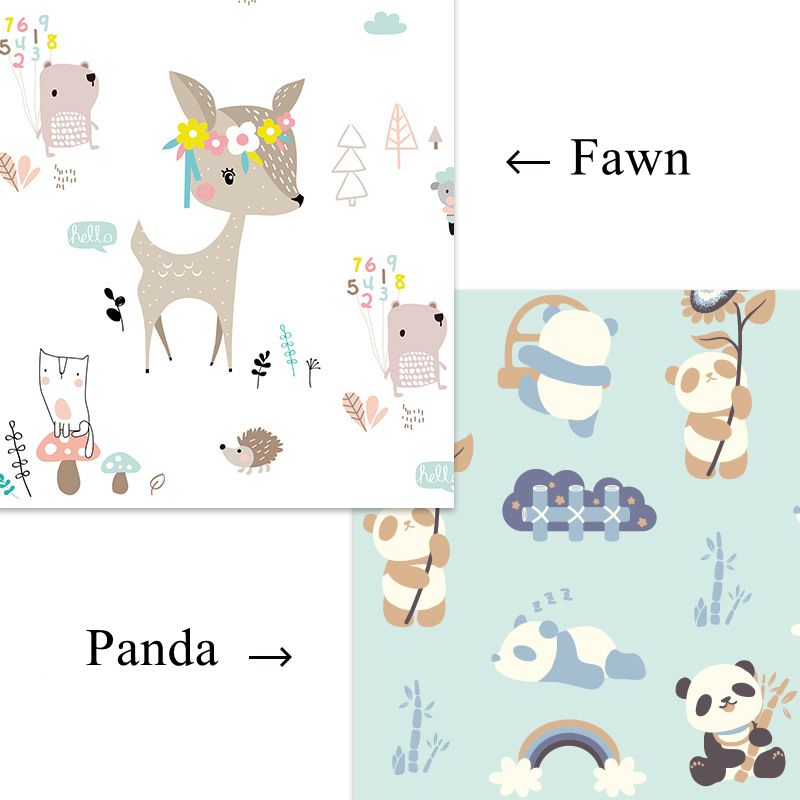 Foldbar babymåtte tyk uddannelsesmæssig børnetæppe xpe udvikler børnetæppe road game playmat blødt gulv babylegetøj: Panda fawn / 200 x 180 x 1cm