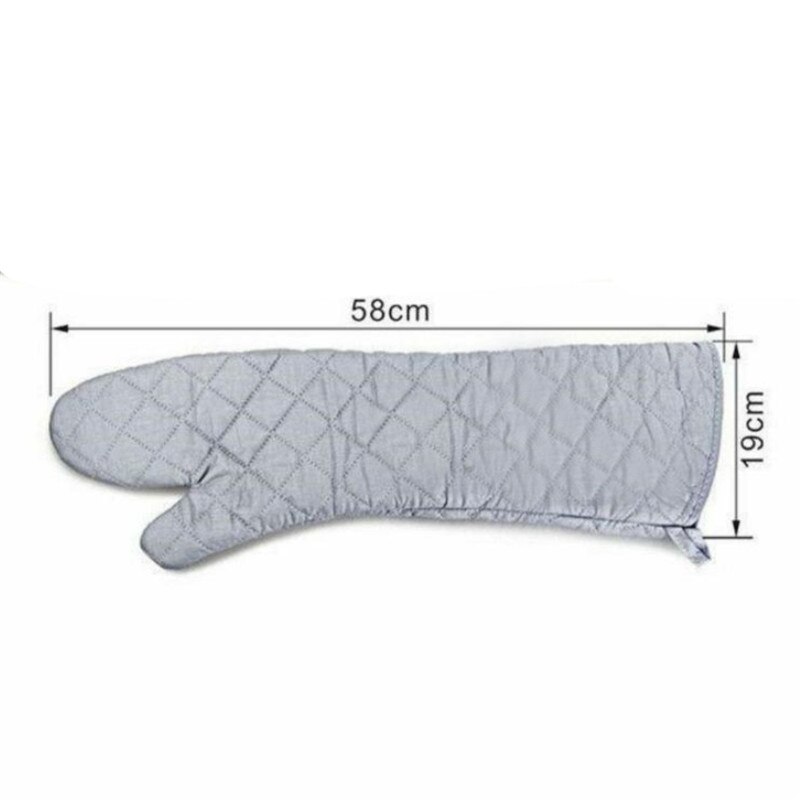 58cm Oven Gloves Long Oven Mitt Kitchen Glove BBQ Heat-resistant Cotton Cooking Barbecue Baking Tools Kitchen Accessories