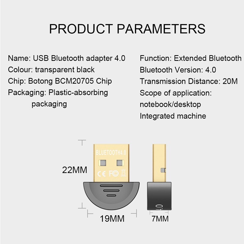 Mini adaptateur Bluetooth USB CSR 4.0 récepteur de Dongle sans fil pour ordinateur portable WIN XP VISTA 7 8 10