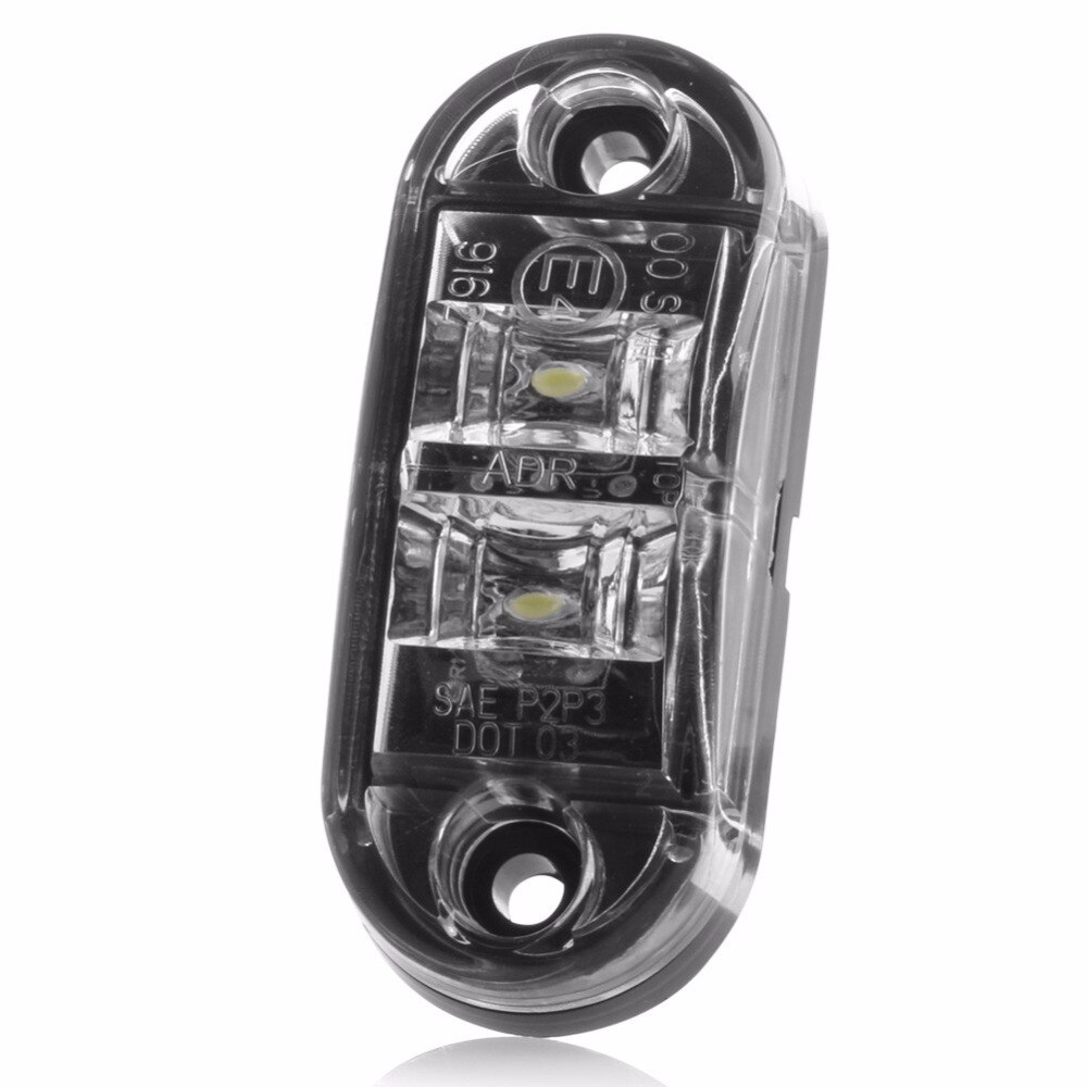 1 PC White 2LED Side Marker Clearance Light Lamp Car Truck Trailer Caravan 10-32V