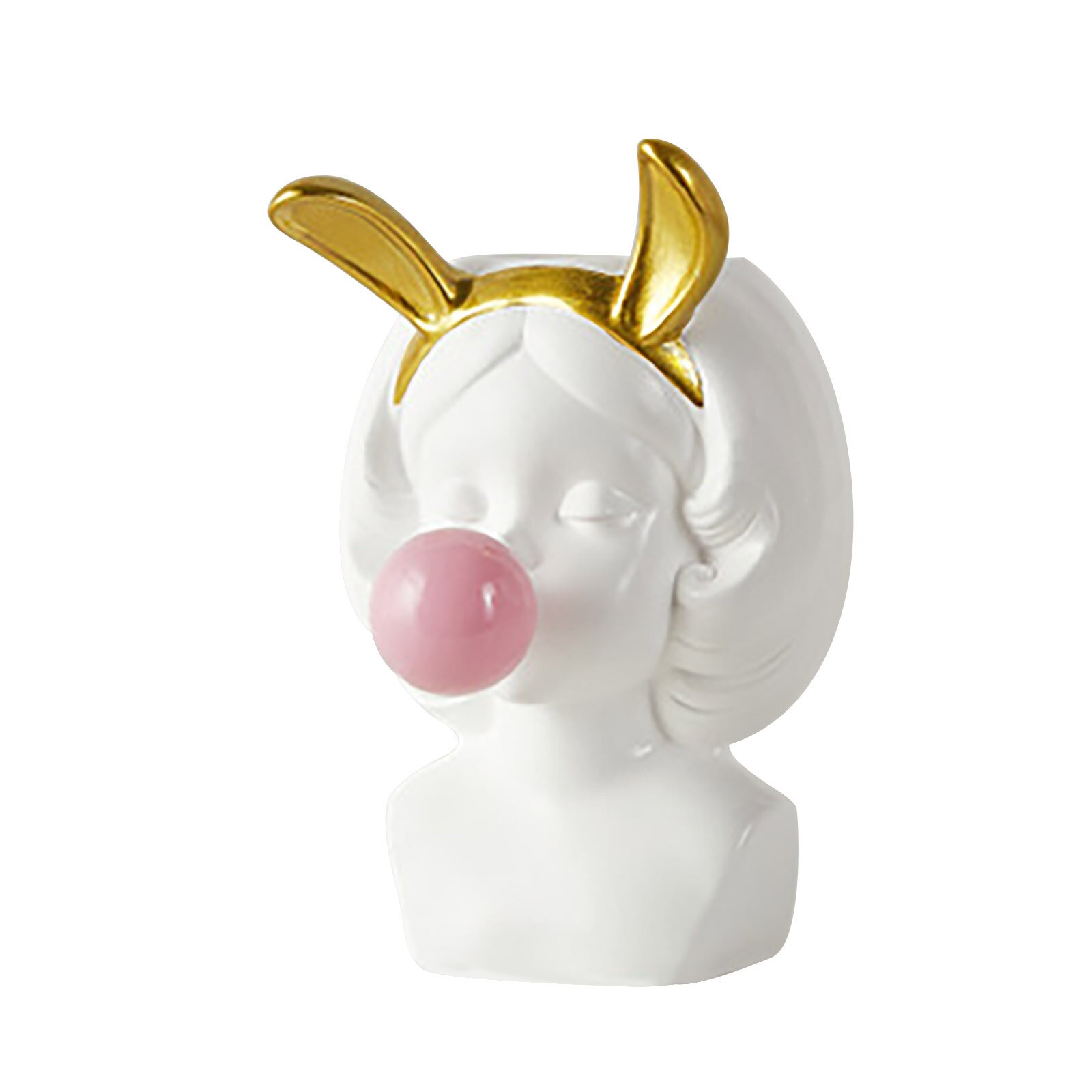 1/3Pc Meisje Bellen Blazen Vaas Novelty Cute Girl Succulent Planters Pot Desktop Vaas Decoratie Home Decor Micro landschap Ваза: 1 Rabbit white