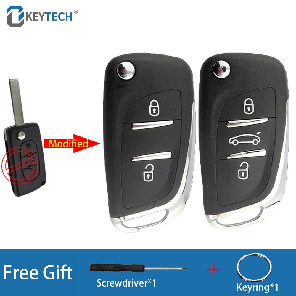 OkeyTech modificado Flip remoto de la llave del coche para Peugeot 307, 408, 308, 4007, 3008 para Citroen C2 C3 C4 C5 C6 VA2/HU83 CE0536/CE0523