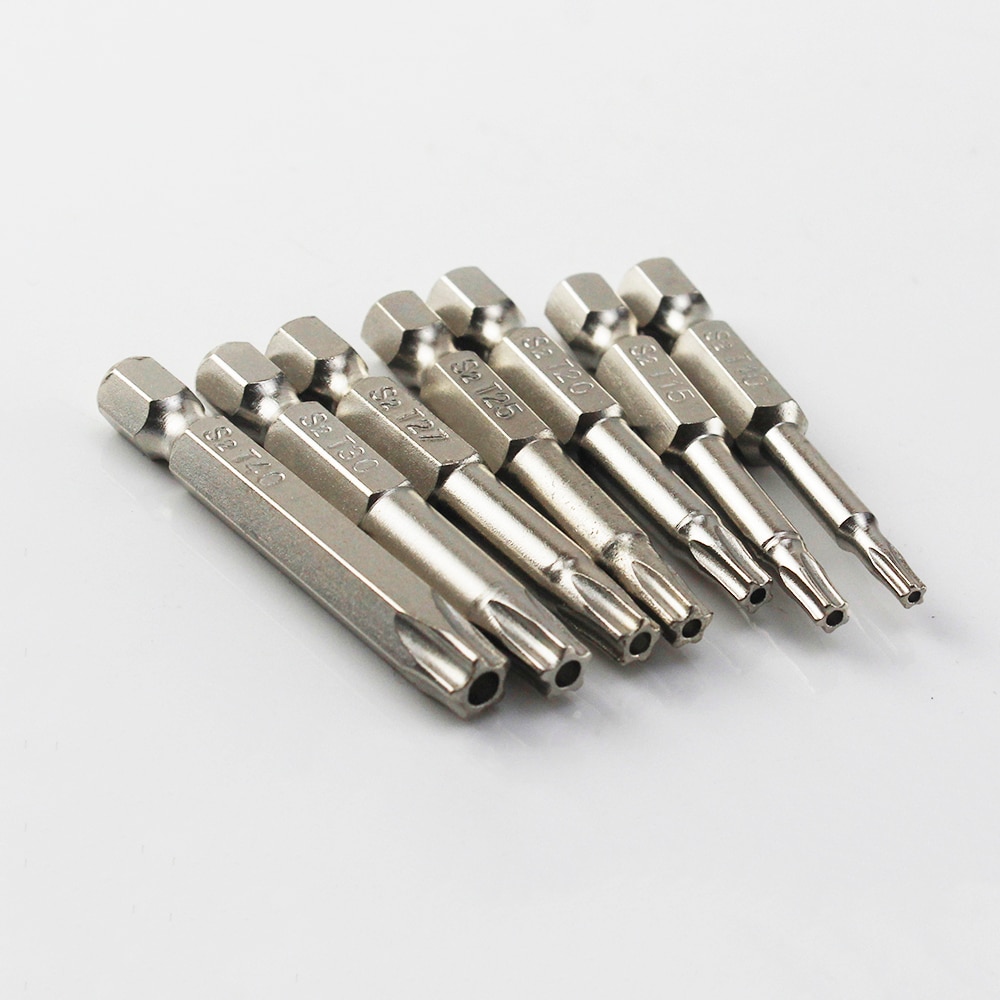 7Pcs Set 50mm Star Bit Screwdriver Drill Bits Screw Driver Magnetic 1/4" Hex Shank Hand Tools Five-pointed Star Bore Hole